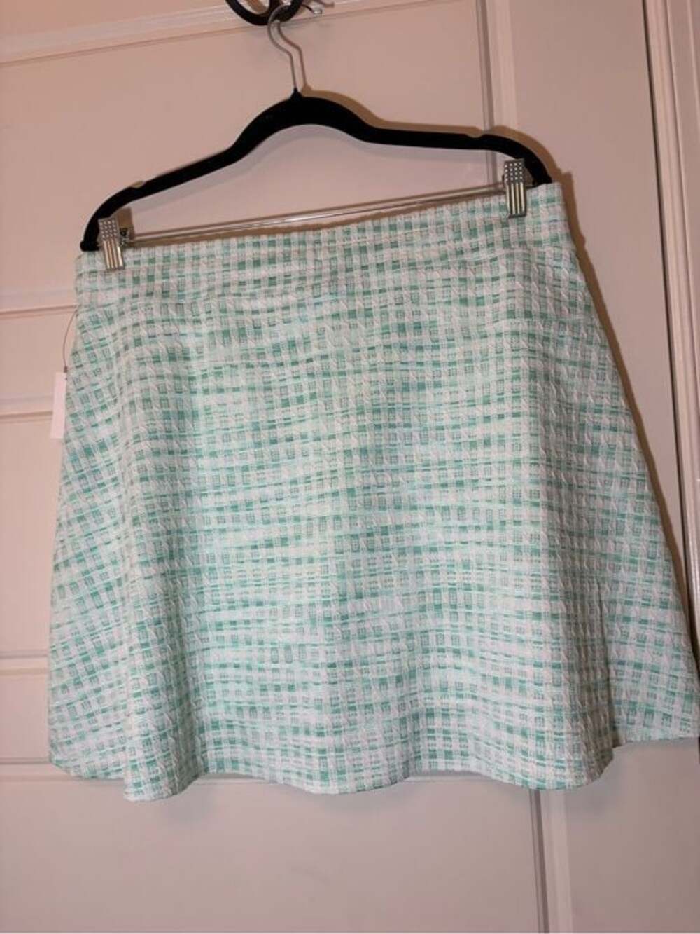 Talbots Mint and White Plaid Circle Skirt - Picture 5 of 6